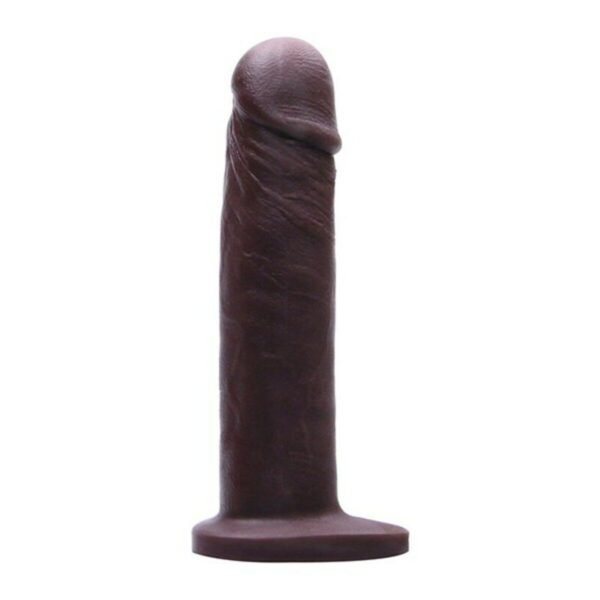 Realistisk Dildo Tantus Vibrator Med lettelse Silikon Mørkebrunt med Fantastiske funksjoner