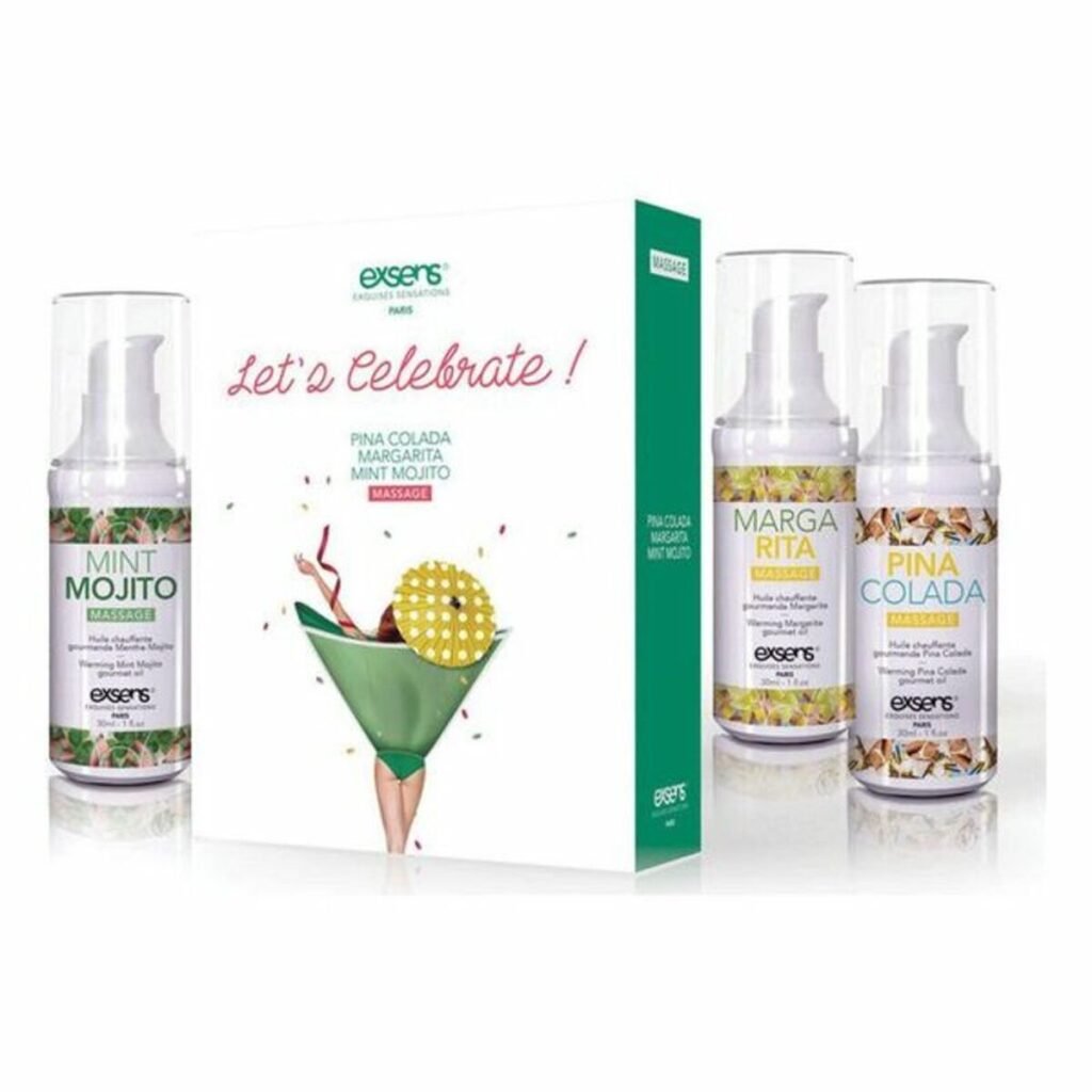 Aromatisk Massasjeolje Exsens Let's Celebrate (3 pcs) med Fantastiske funksjoner