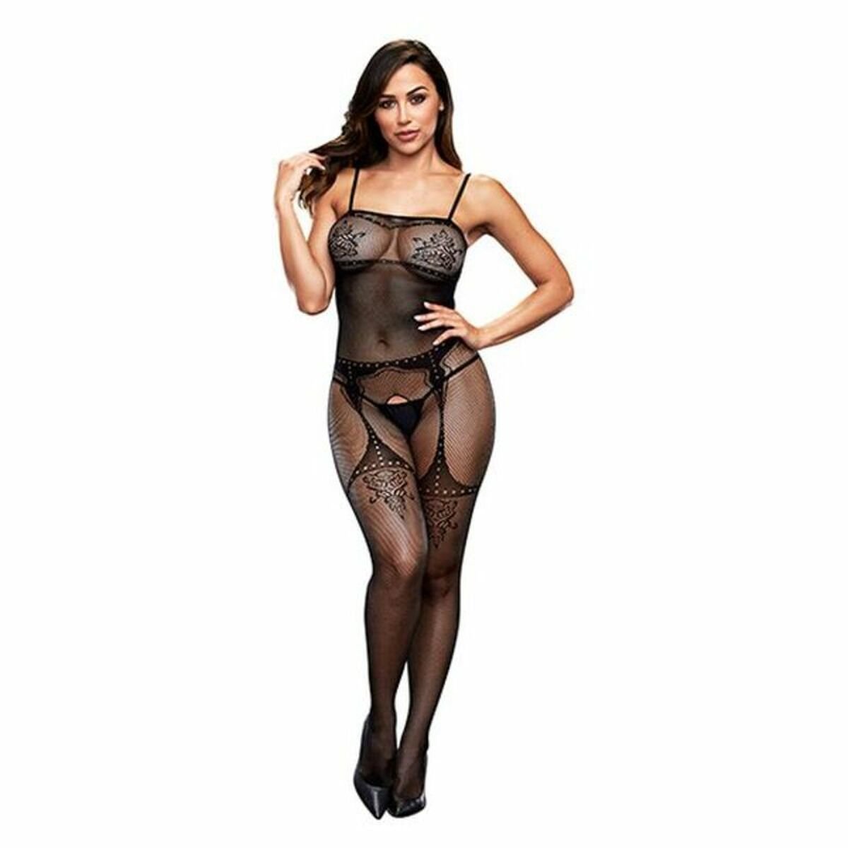 Kroppsstrømpe (En størrelse) Jacquard Baci Lingerie 00254 med Fantastiske funksjoner