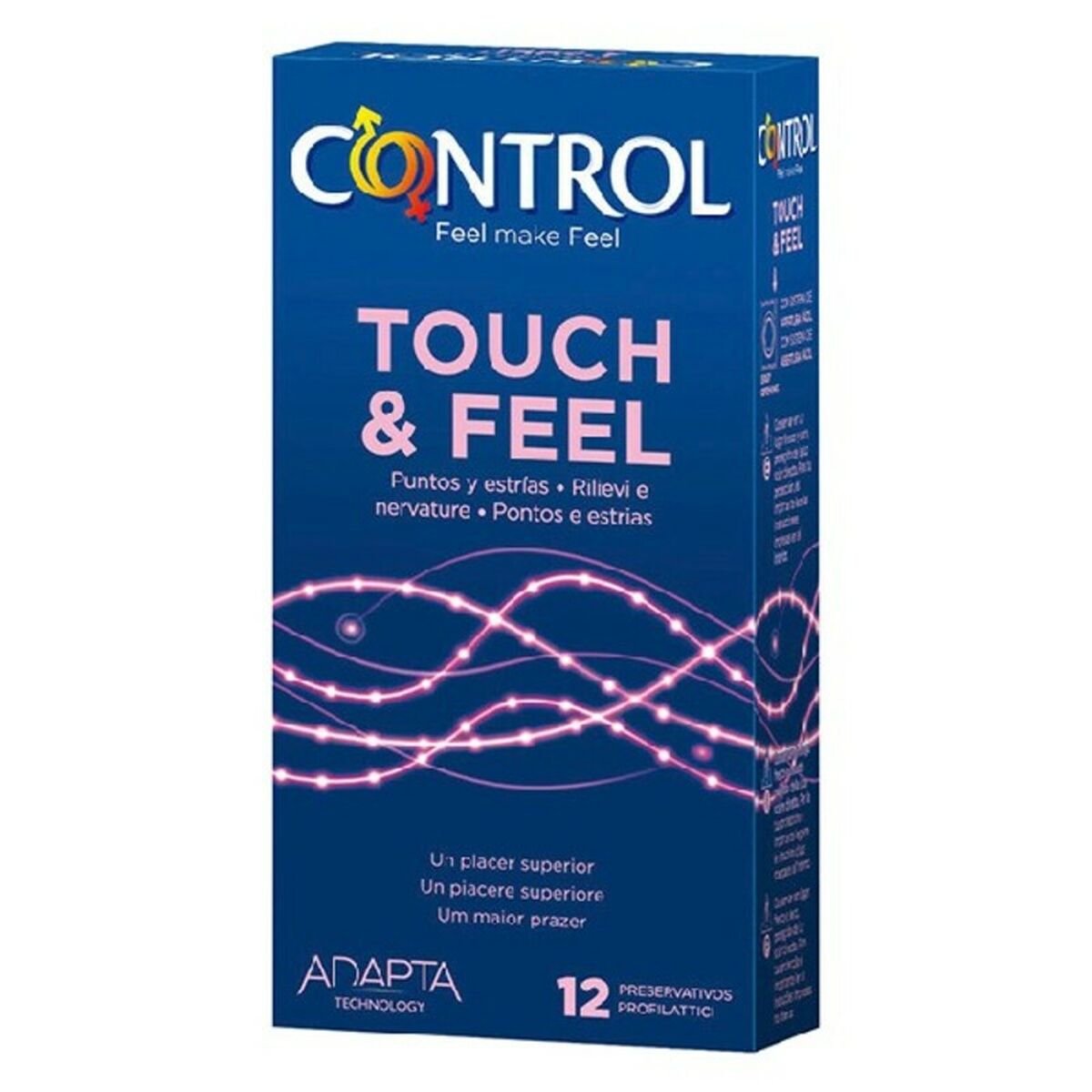 Kondomer Touch and Feel Control (12 uds) med Fantastiske funksjoner