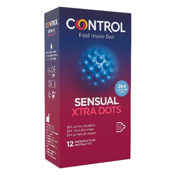 Kondomer Sensual Xtra Dots Control (12 uds) med Fantastiske funksjoner