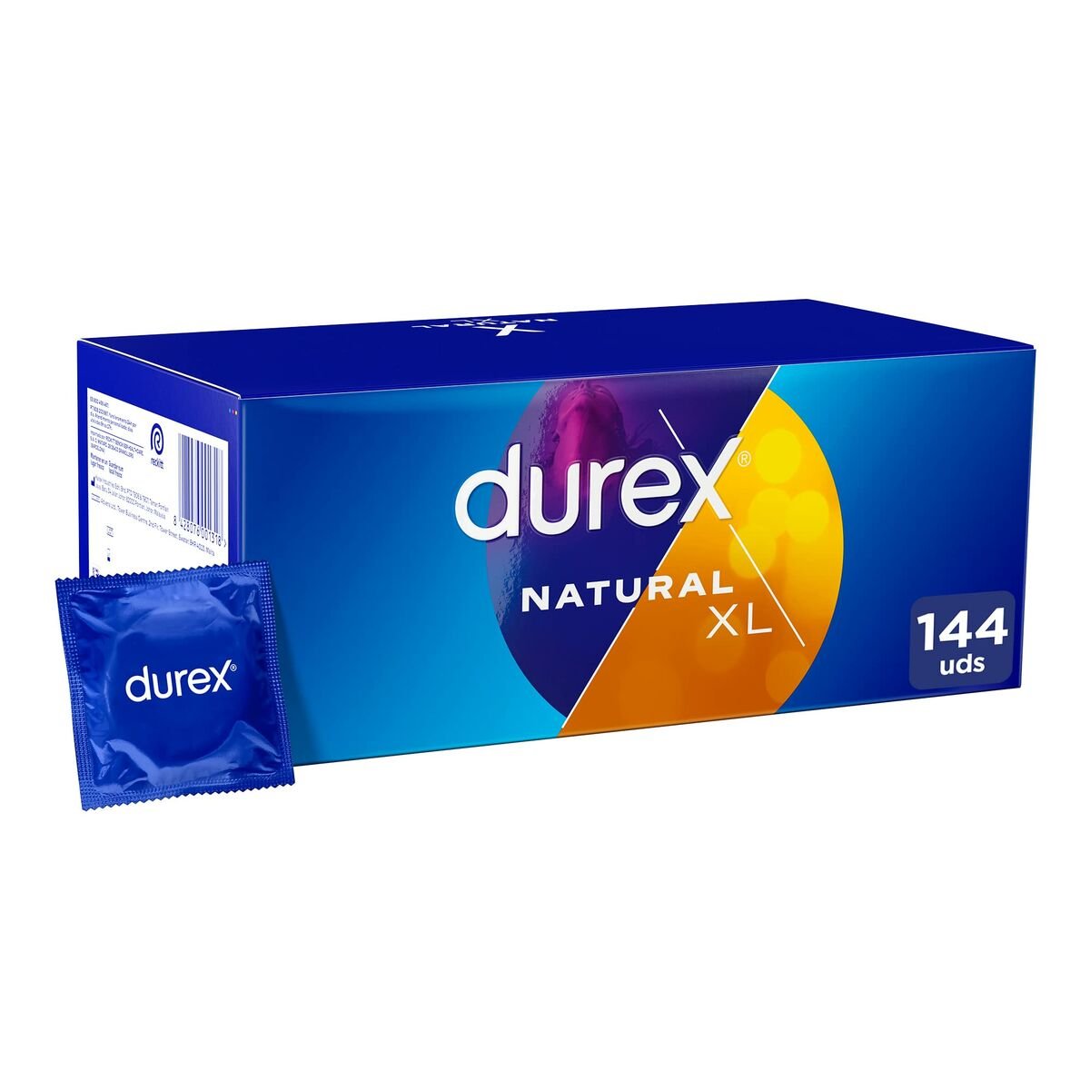 Natural XL Hudkondomer Durex 144 enheter med Fantastiske funksjoner