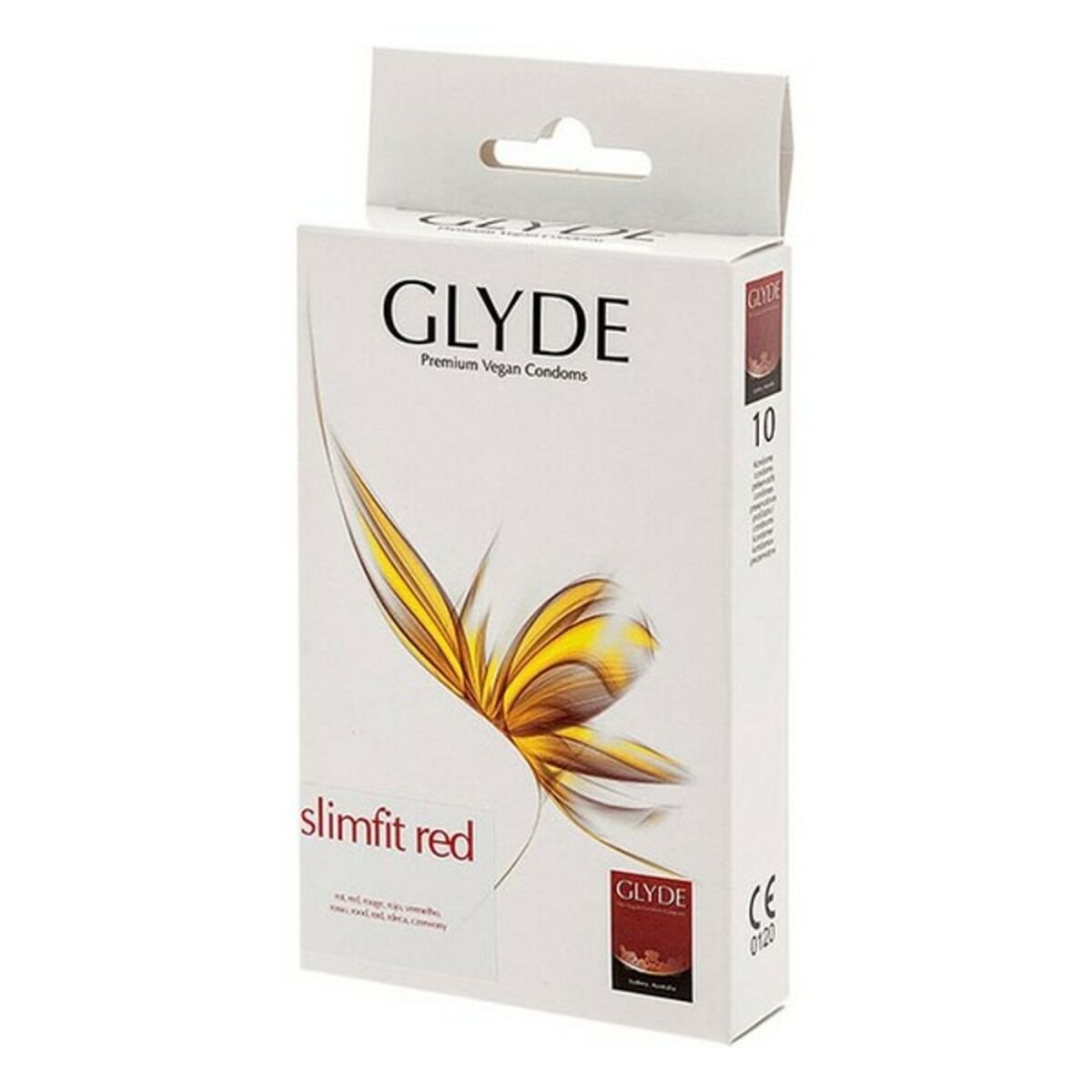 Kondomer Glyde Slimfit Red 10 enheter med Fantastiske funksjoner