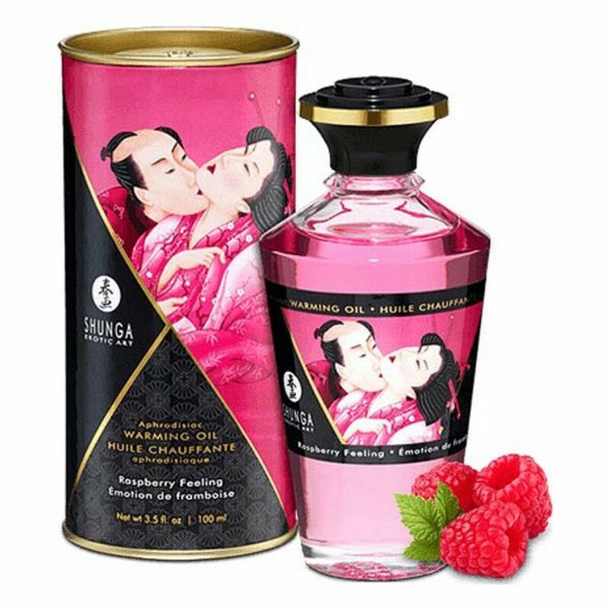 Erotisk Massasjeolje Shunga Bringebær (100 ml)