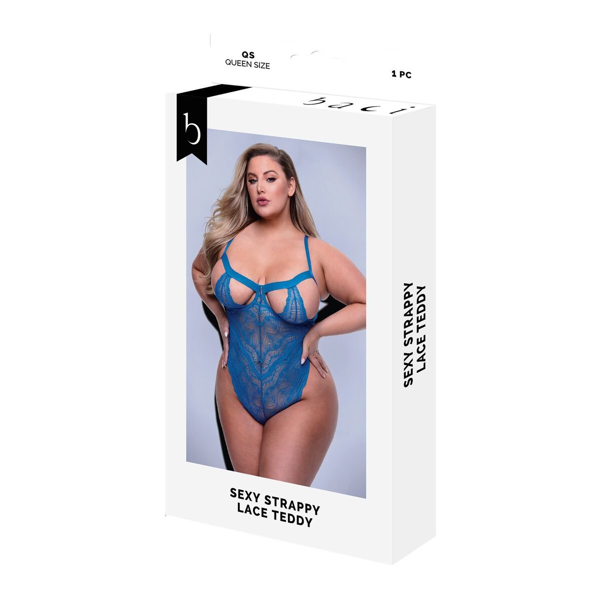 Undertøysett Baci Lingerie Lace Teddy Blå (Queen)
