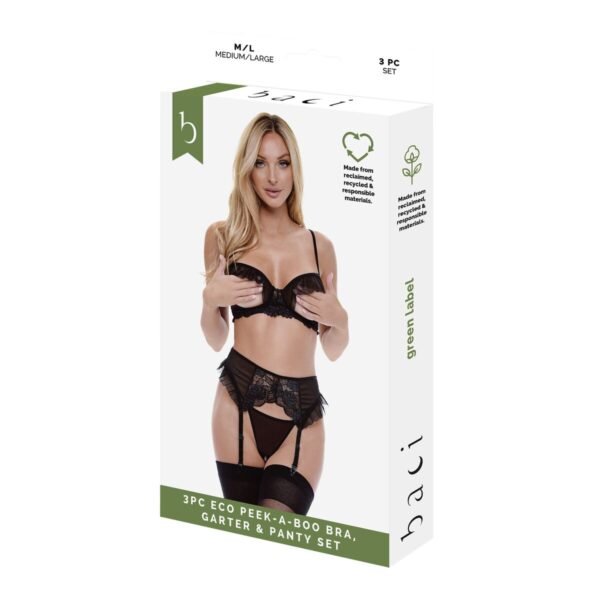 Undertøysett Baci Lingerie Peek-A-Boo Bra Svart (M/L)