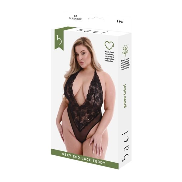 Undertøysett Baci Lingerie Eco Lace Teddy Svart (Queen)